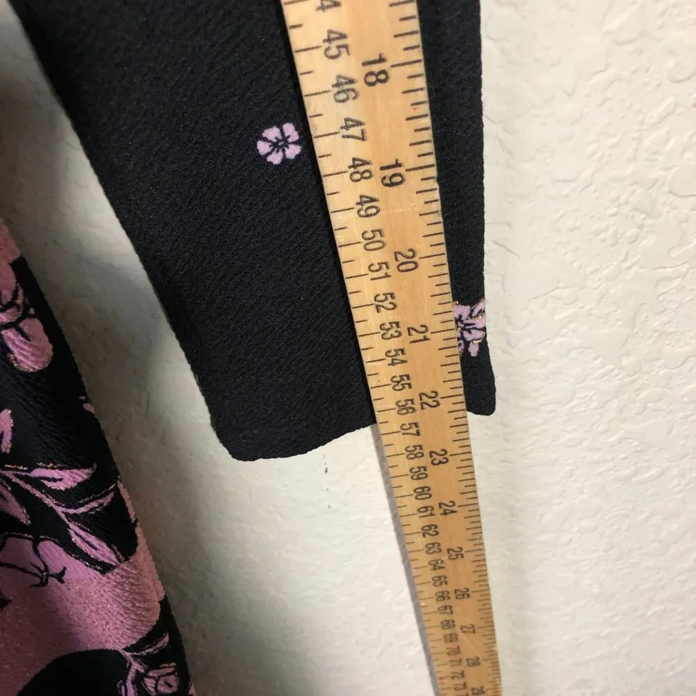 Lularoe Dress Women’s Size Small Black Pink Striped Floral Polyester Blend - Picture 7 of 8